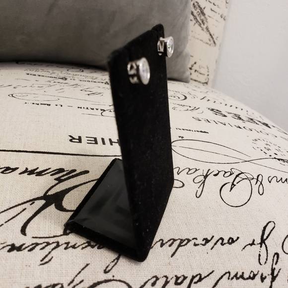 Diamonique Bezel Set Earring is .925 - Picture 5 of 7